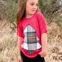 YOUTH PLAID TREE TEE