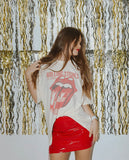 ROLLING STONES ZIP CODE OFF WHITE ONE SIZE GRAPHIC TEE